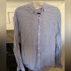 Vineyard Vines Linen Blue Checkered Men's Shirt